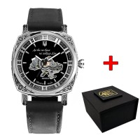 Часы наручные Awarder 021-3D Где бы ни была Silver-Black-Black Leather