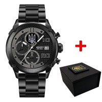 Часы наручные Awarder 016 Трезубец серебро Black-Black Steel