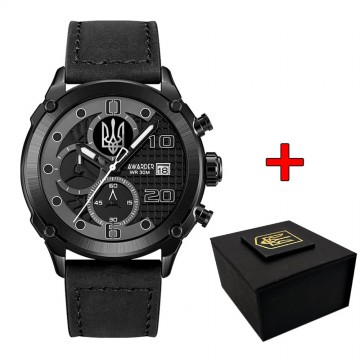 Часы наручные Awarder 016 Трезубец серебро All Black Часы наручные Awarder 016 Трезубец серебро All Black