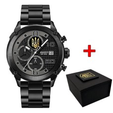 Часы наручные Awarder 016 Трезубец золото Black-Black Steel