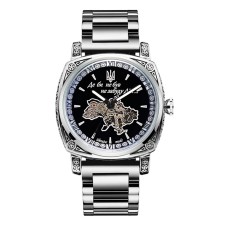 Часы наручные Awarder 021-3D Где бы ни был Silver-Black Steel