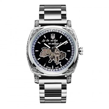 Годинник наручний Awarder 021-3D Де би не був Silver-Black Steel