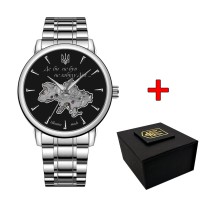 Часы наручные Awarder 022-3D Где бы ни был Silver-Black Steel