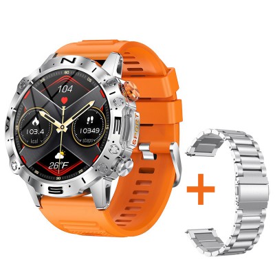 Умные часы Modfit Combat Silver Orange + металлический ремешок