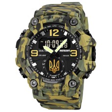 Часы наручные Patriot 003CMGRUAGD Трезубец золото Зеленый камуфляж + Коробка