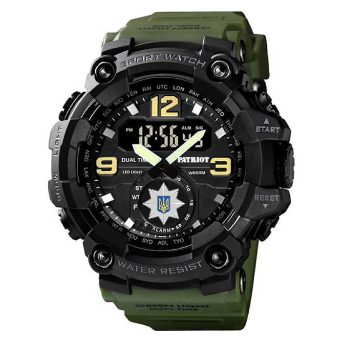 Часы наручные Patriot 004AGTPO Полиция Зеленые + Коробка
