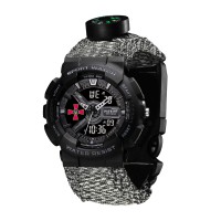 Годинник наручний Patriot 005BKSU ЗСУ Чорні Паракордовий ремінець ACU + Коробка