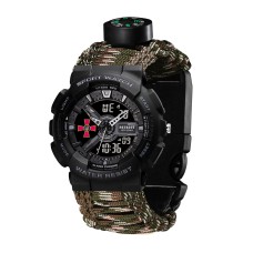 Часы наручные Patriot 005BKSU ВСУ Черные Паракордовый ремешок Camo Green+ Коробка.