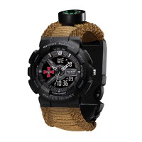 Часы наручные Patriot 005BKSU ВСУ Черные Паракордовый ремешок Khaki + Коробка