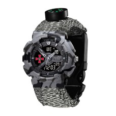 Часы наручные Patriot 005CMGYSU ВСУ Серый камуфляж Паракордовый ремешок ACU + Коробка.
