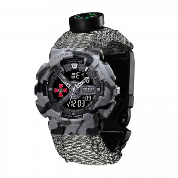 Часы наручные Patriot 005CMGYSU ВСУ Серый камуфляж Паракордовый ремешок ACU + Коробка.