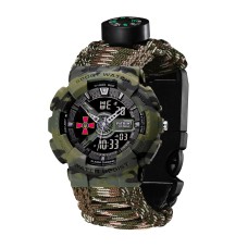 Часы наручные Patriot 005CMGRSU ВСУ Зеленый камуфляж Паракордовый ремешок Camo Green + Коробка.