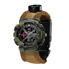 Часы наручные Patriot 005CMGRSU ВСУ Зеленый камуфляж Паракордовый ремешок Khaki + Коробка.