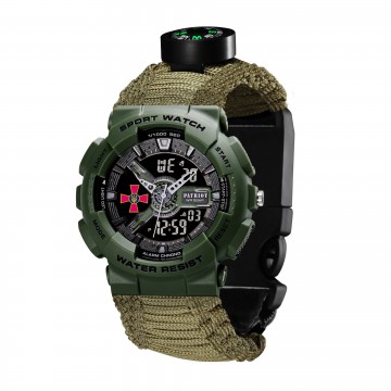 Часы наручные Patriot 005AGSU ВСУ Паракордовый ремешок Army Green + Коробка.