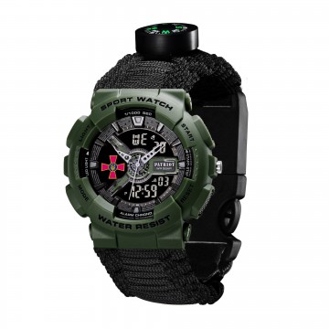 Часы наручные Patriot 005AGSU ВСУ Паракордовый ремешок Black + Коробка