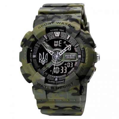 Часы наручные Patriot 005 Трезубец серебро Camo Green + Коробка.