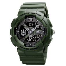Часы наручные Patriot 005 Трезубец серебро Army Green + Коробка