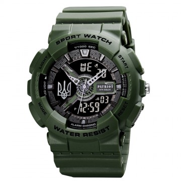 Часы наручные Patriot 005 Трезубец серебро Army Green + Коробка