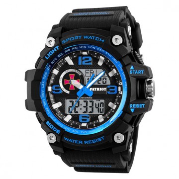 Часы наручные Patriot 012BUBKSU ВСУ Черные с синим + Коробка
