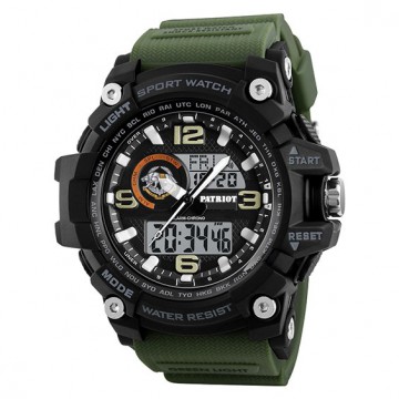 Часы наручные Patriot 012AGSSO ССО Черные с зеленым + Коробка Часы наручные Patriot 012AGSSO ССО Черные с зеленым + Коробка
