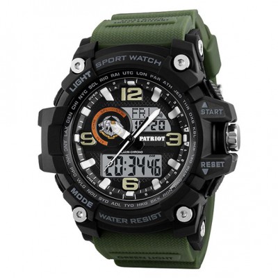 Часы наручные Patriot 012AGSSO ССО Черные с зеленым + Коробка