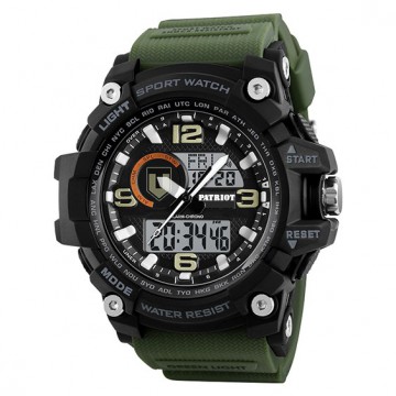 Часы наручные Patriot 012AGTRO ТРО Черные с зеленым + Коробка Часы наручные Patriot 012AGTRO ТРО Черные с зеленым + Коробка