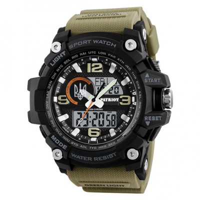 Часы наручные Patriot 012BKKHUASI Трезубец серебро Черные из хаки. + Коробка