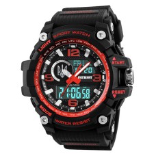 Часы наручные Patriot 012BKRDUASI Тризуб серебро Черные с красным + Коробка