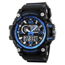 Часы наручные Patriot 012BUBKUASI Трезубец серебро Черные с синим + Коробка