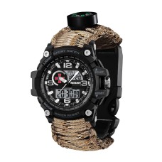 Часы наручные Patriot 012BKSU ВСУ Черные Паракордовый ремешок Desert Camo + Коробка