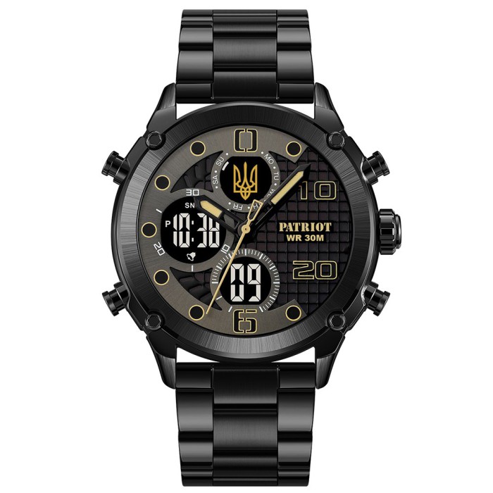 Часы наручные Patriot 017 Трезубец Золото All Black Steel