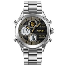 Часы наручные Patriot 017 Трезубец Золото Silver-Black-White Steel