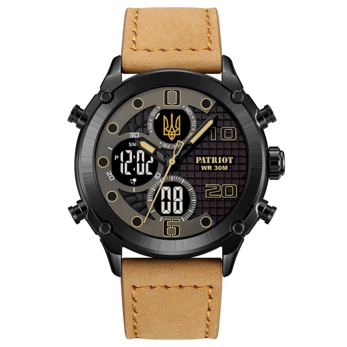 Часы наручные Patriot 017BKBKBR Трезубец золото Black-Black-Light Brown