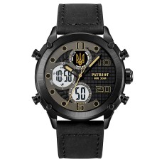 Часы наручные Patriot 017BKWT Трезубец золото Black-White