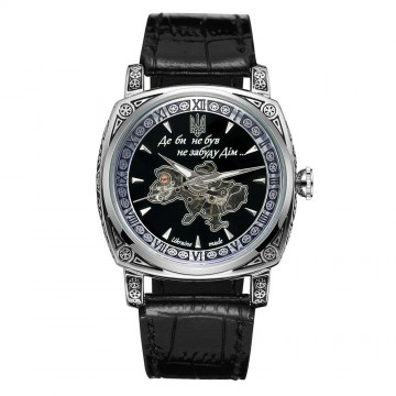 Часы наручные Patriot 021-3D Скелетон Не забуду дом Silver-Black