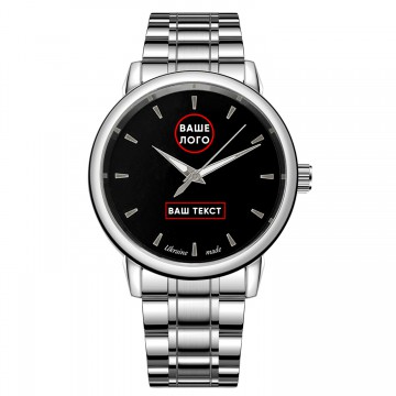 Часы наручные Patriot 022 Silver-Black Metall Ваше Лого