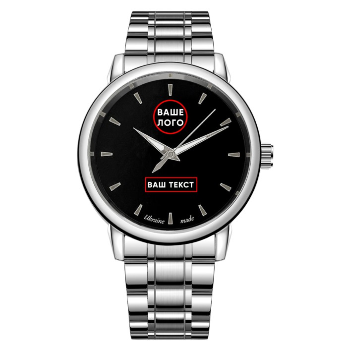 Часы наручные Patriot 022 Silver-Black Metall Ваше Лого