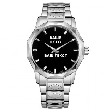 Часы наручные Ukrwatch 024SI Ваше Лого Silver-Black Часы наручные Ukrwatch 024SI Ваше Лого Silver-Black
