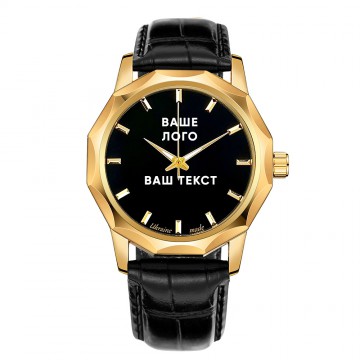 Часы наручные Ukrwatch 029GD Ваше Лого Gold-Black Часы наручные Ukrwatch 029GD Ваше Лого Gold-Black