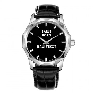 Часы наручные Ukrwatch 029SI Ваше Лого Silver-Black Часы наручные Ukrwatch 029SI Ваше Лого Silver-Black