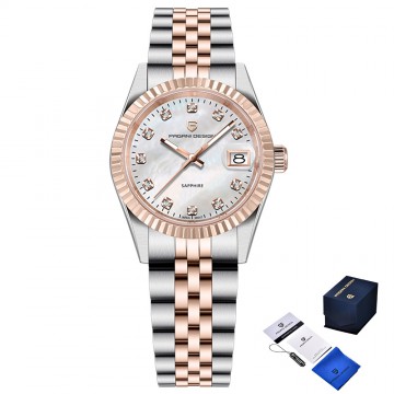 Pagani Design PD-1794L Silver-Rose Gold-White