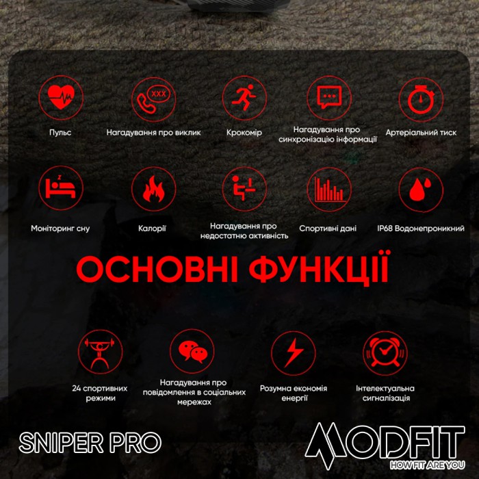 Modfit Sniper Pro Black-Silver 41 мм.