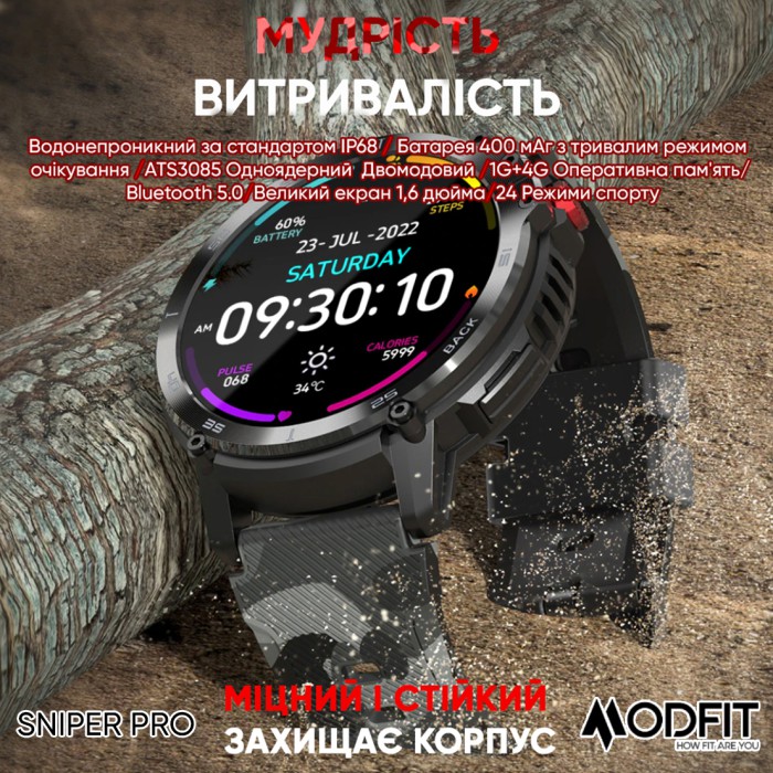 Modfit Sniper Pro Black-Silver 41 мм.