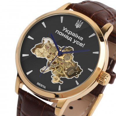 Besta Skeleton Gold Black Dial