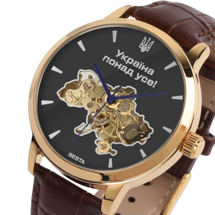 Besta Skeleton Gold Black Dial