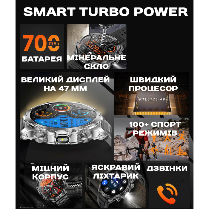 Smart Turbo Power Steel, 2 ремешка