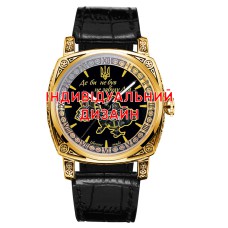 Мужские часы Awarder 021 Gold Leather с Индивидуальным дизайном, кожаный ремешок
