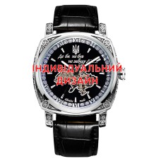 Мужские часы Awarder 021 Silver Leather с Индивидуальным дизайном, кожаный ремешок