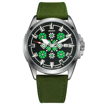 Awarder Embroidery Silver-Green Green Automatic 10ATM
