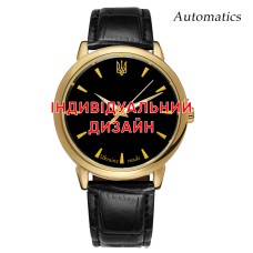 Мужские часы Awarder 022 Gold Leather Automatic Индивидуальный дизайн